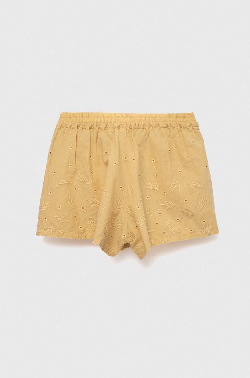 Детские хлопковые шорты United Colors of Benetton цвет бежевый однотонные регулируемая талия