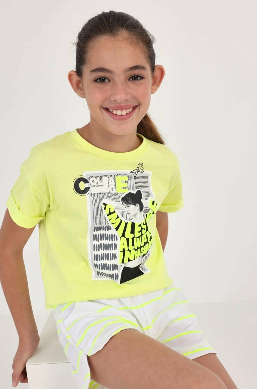 Детские шорты Mayoral цвет жёлтый с узором регулируемая талия Детские шорты Mayoral цвет жёлтый с узором регулируемая талия