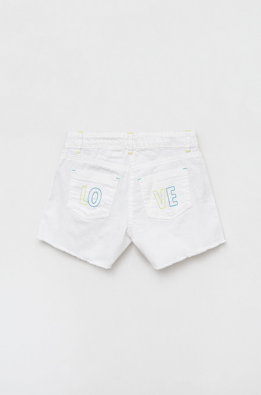 Детские джинсовые шорты Birba&Trybeyond цвет белый с аппликацией