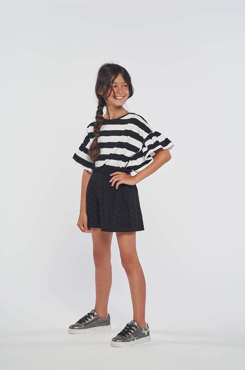 E-shop Dětské bavlněné šortky Birba&Trybeyond černá barva, hladké