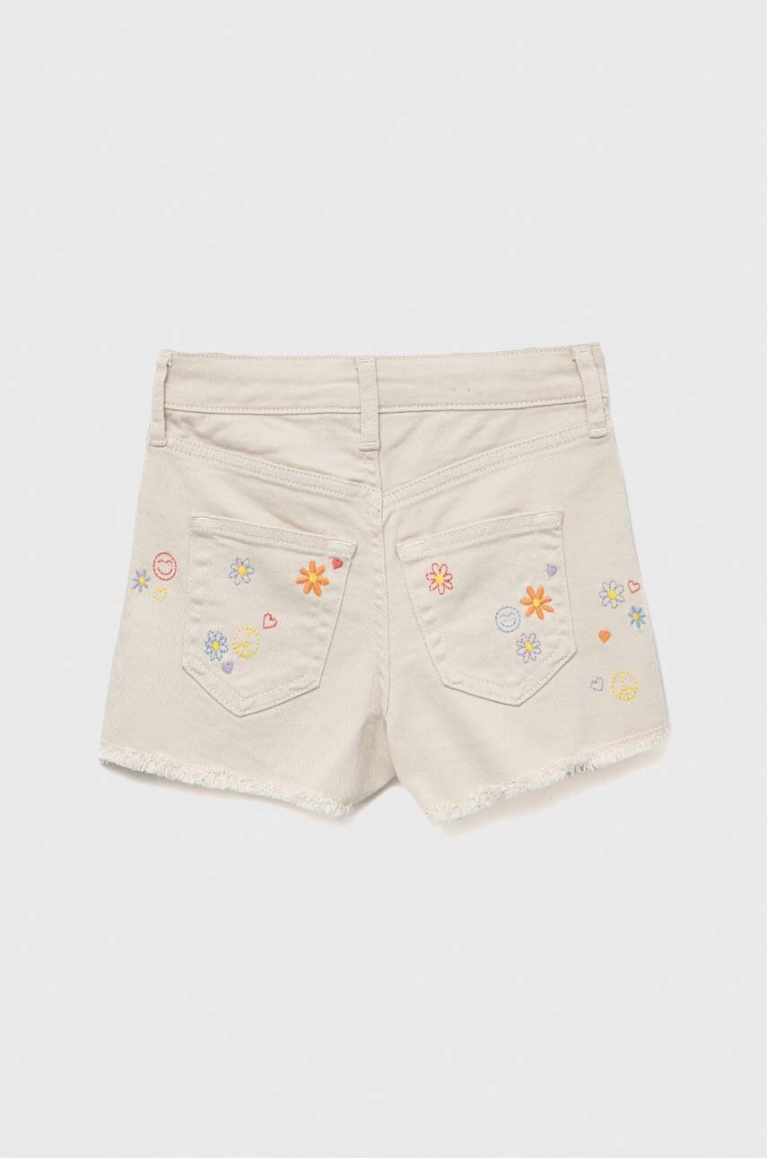 Детские джинсовые шорты GAP цвет бежевый с узором