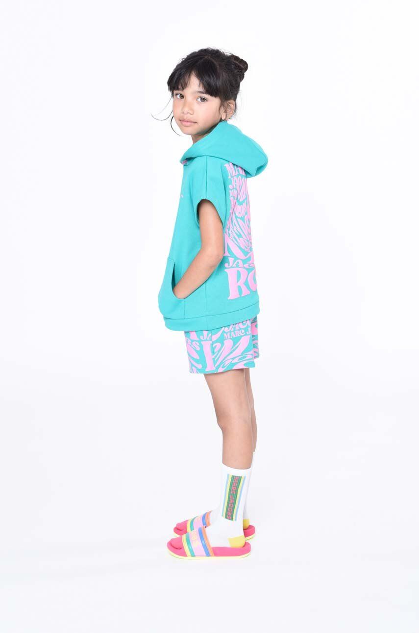 E-shop Dětské bavlněné šortky Marc Jacobs zelená barva, vzorované
