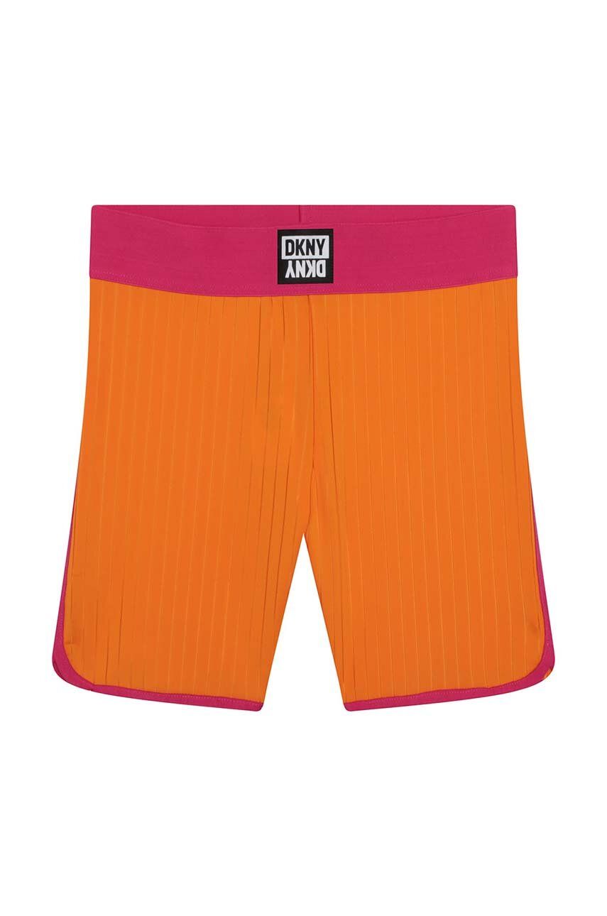 Dětské kraťasy Dkny oranžová barva, s aplikací - oranžová -  88 % Polyester