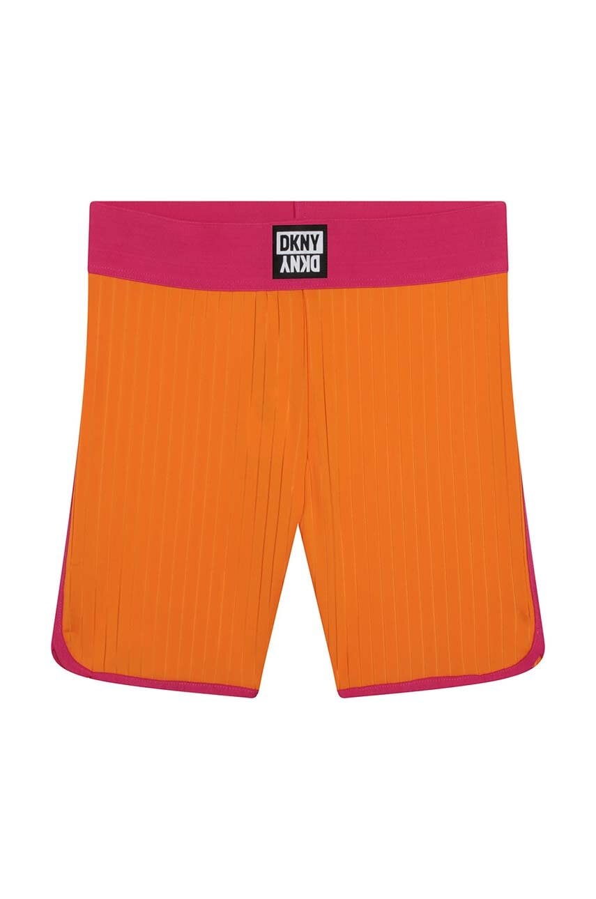 Dkny pantaloni scurti copii culoarea portocaliu, cu imprimeu