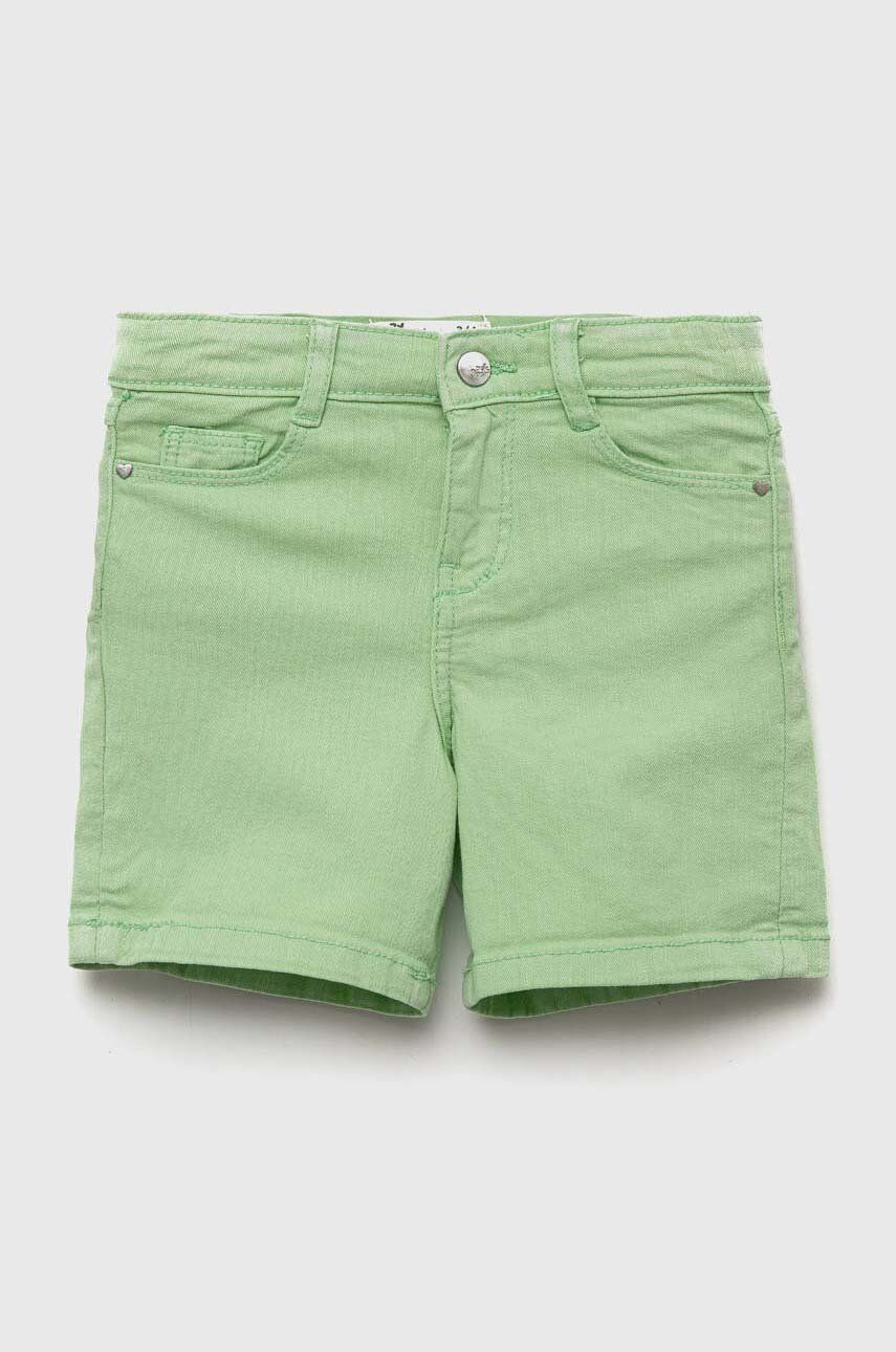 zippy pantaloni scurti copii culoarea verde, neted