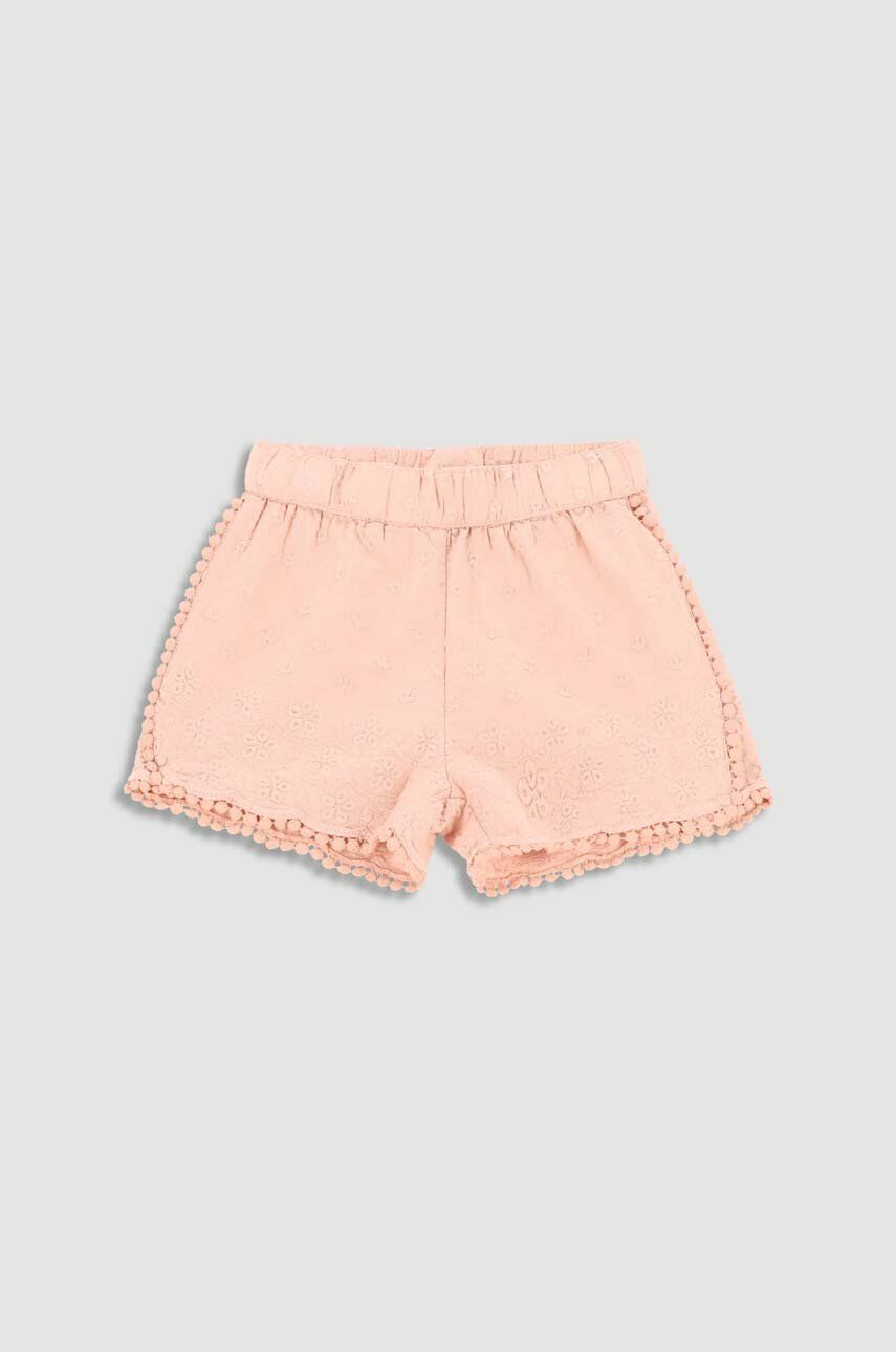 Dětské bavlněné šortky Coccodrillo růžová barva, hladké - růžová -  100 % Bavlna