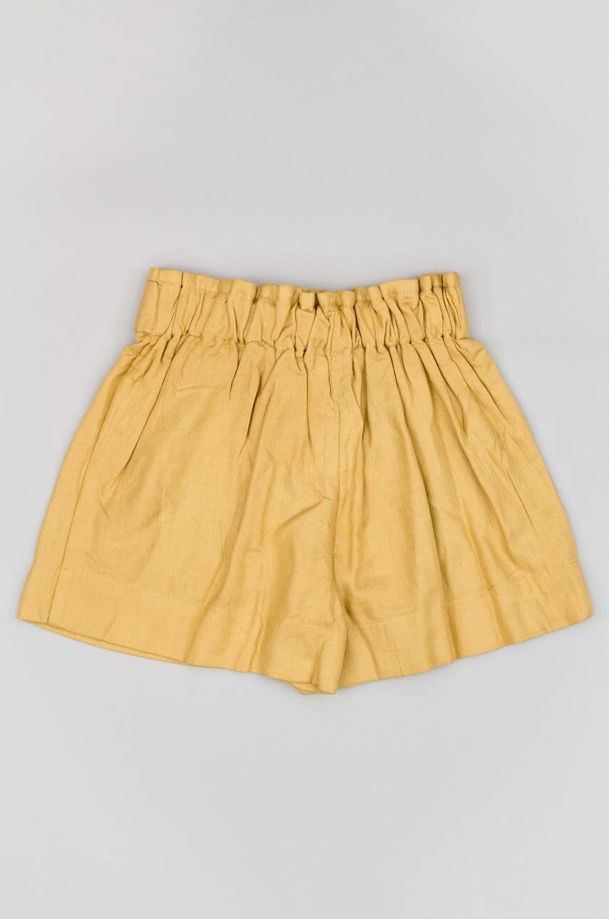 Детские шорты zippy цвет бежевый однотонные регулируемая талия