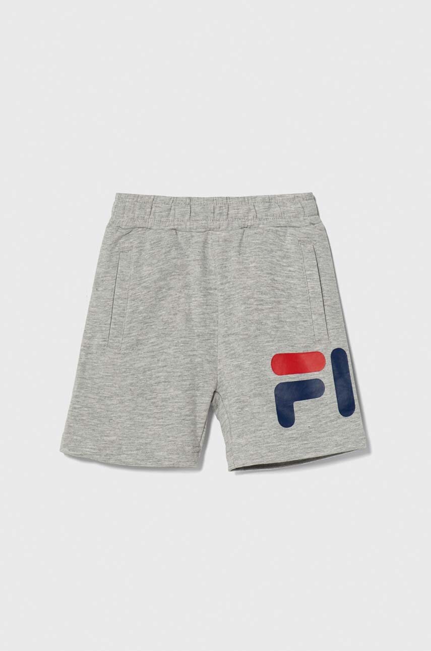 Fila pantaloni scurti copii culoarea gri, cu imprimeu, talie reglabila