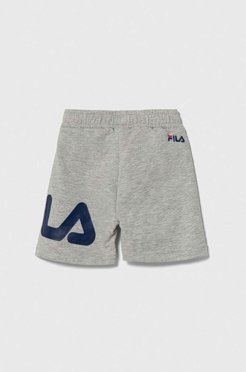 Детские шорты Fila цвет серый с принтом регулируемая талия