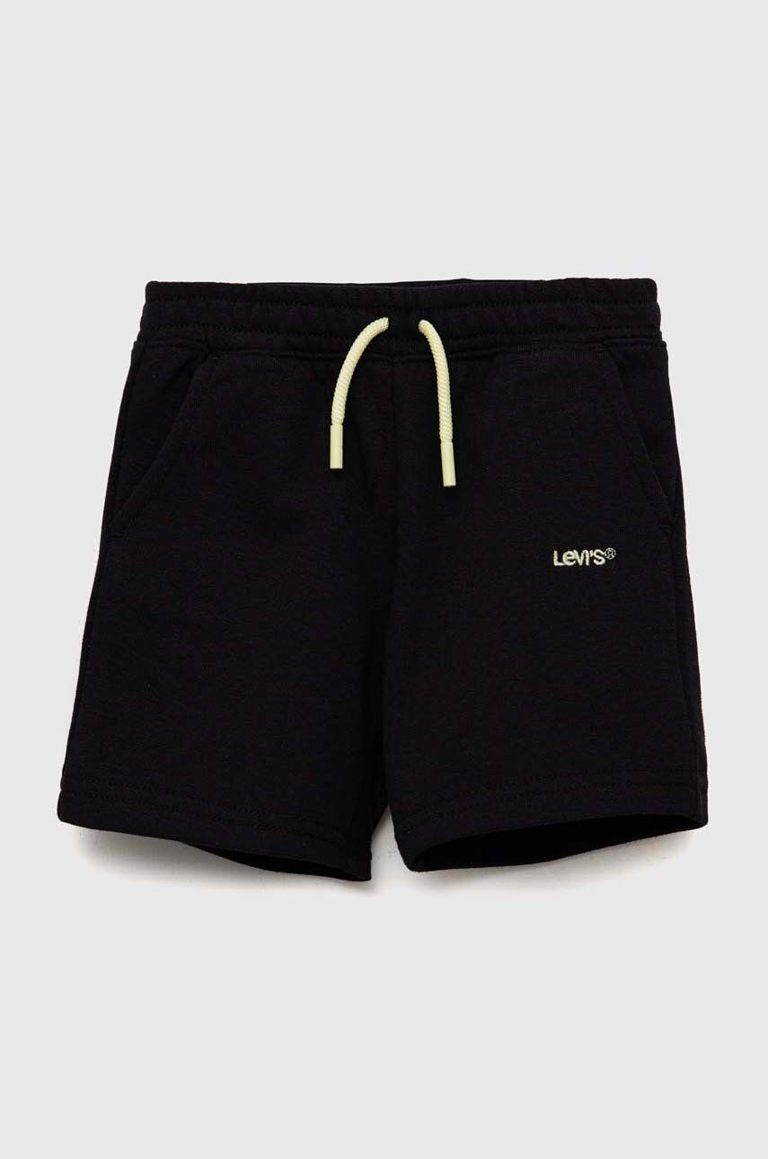 Kojenecké šortky Levi's černá barva, hladké