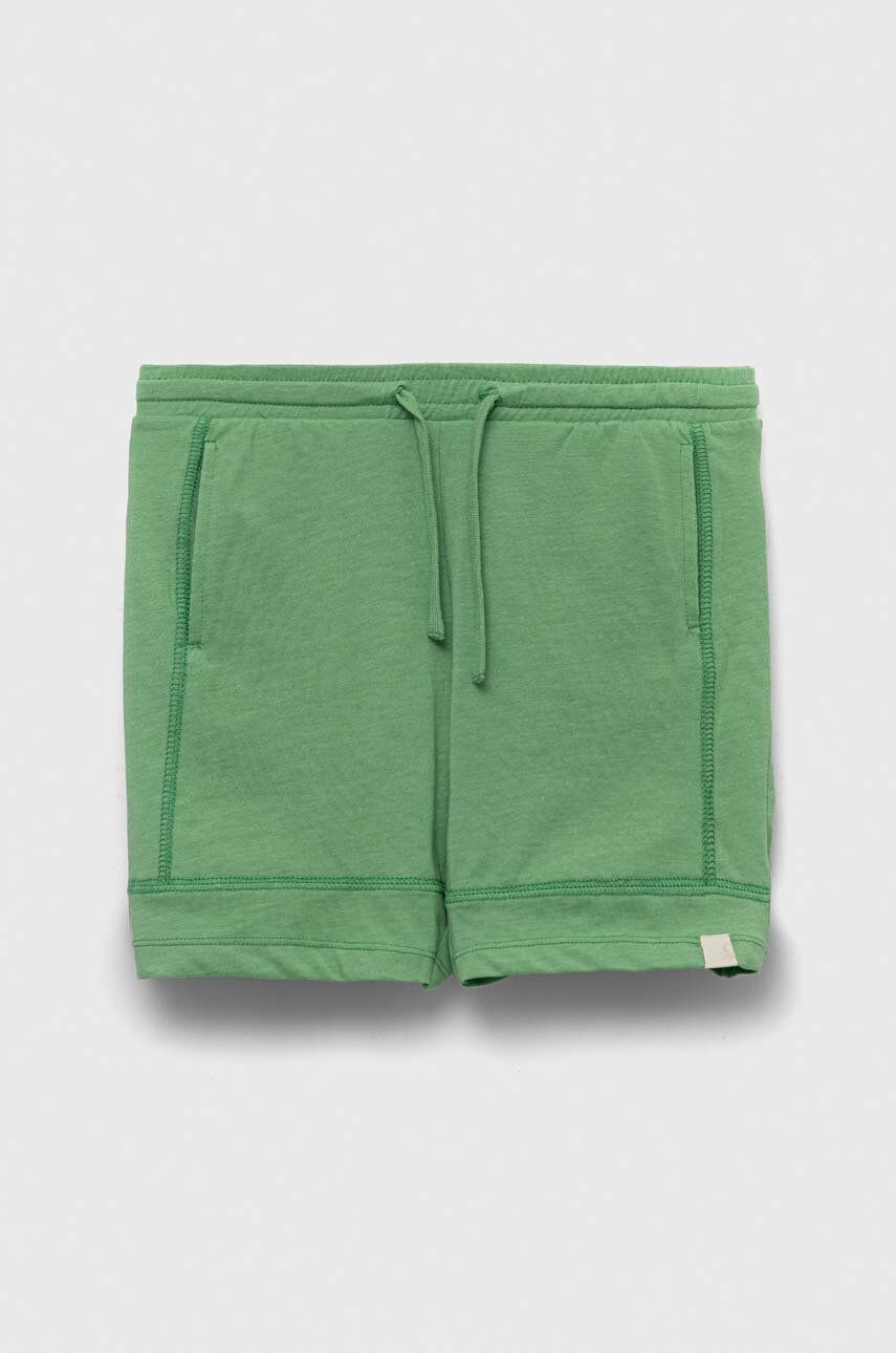 United Colors of Benetton pantaloni scurti copii culoarea verde, neted, talie reglabila
