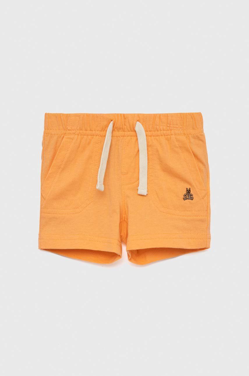 GAP pantaloni scurți din bumbac pentru copii culoarea portocaliu, neted