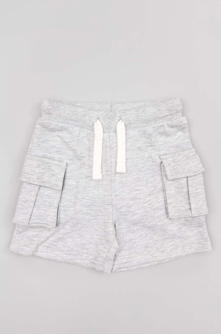 zippy pantaloni scurti bebe culoarea gri, melanj, talie reglabila