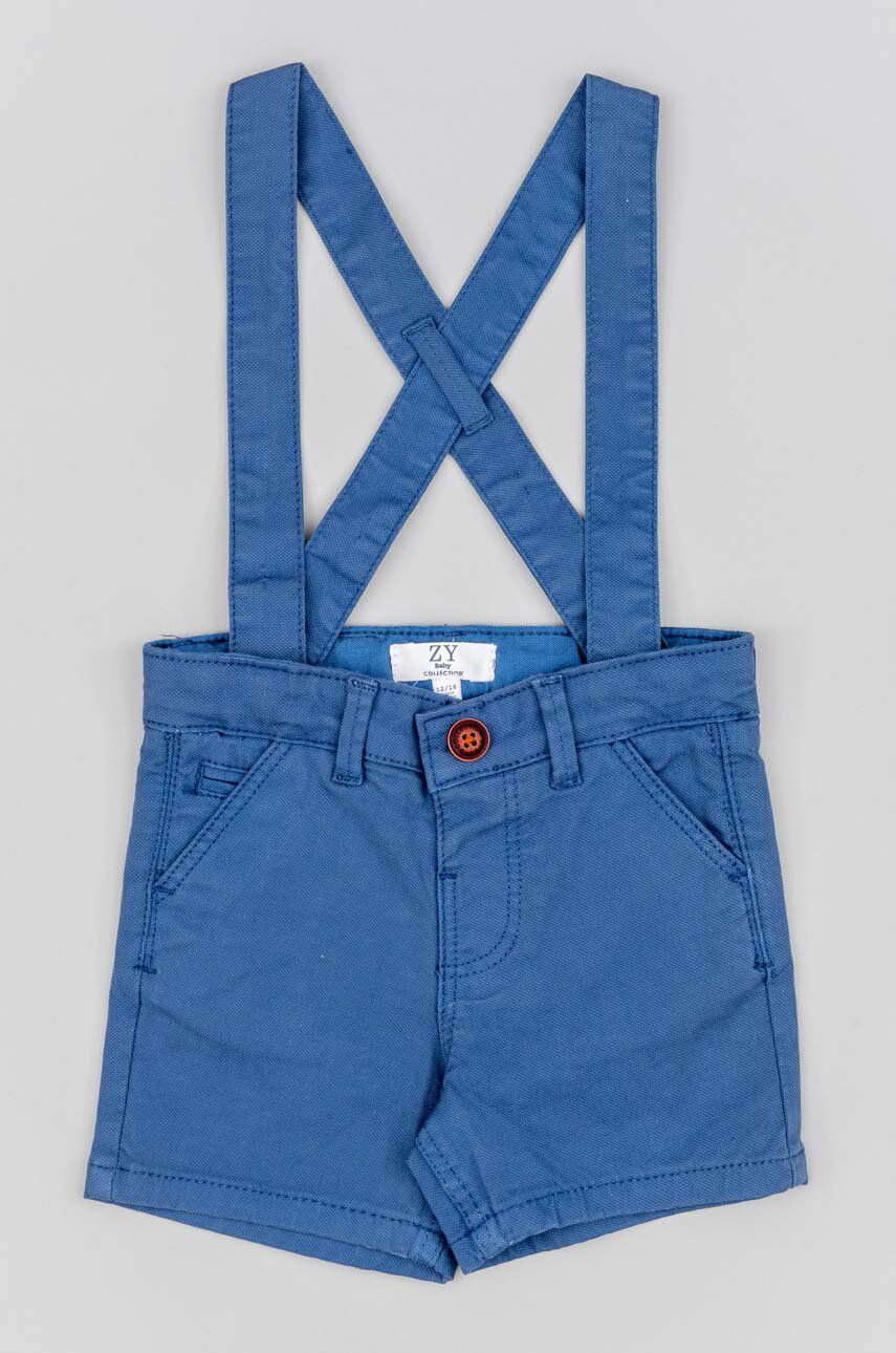 Dětské bavlněné šortky zippy hladké - modrá -  100 % Bavlna