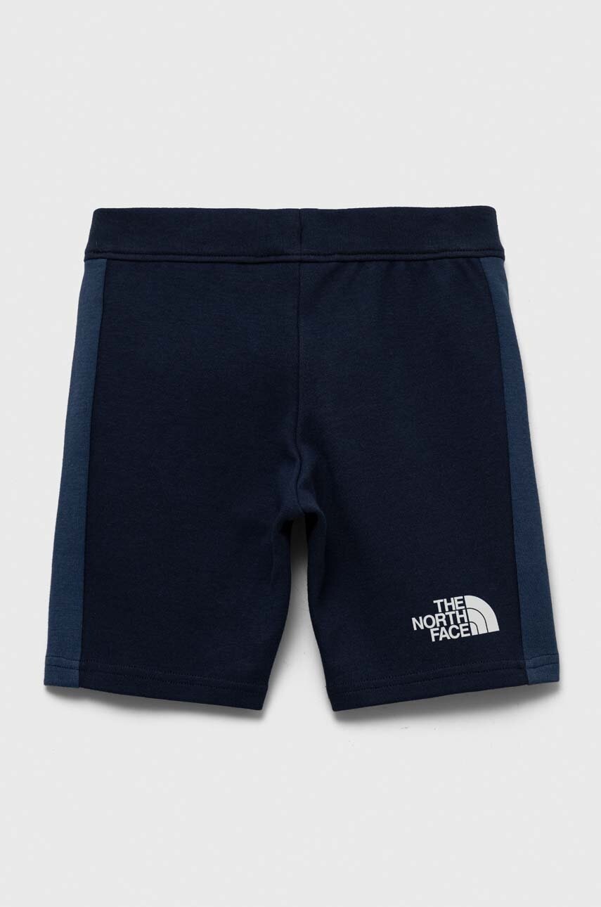 

Дитячі шорти The North Face колір синій з принтом регульована талія