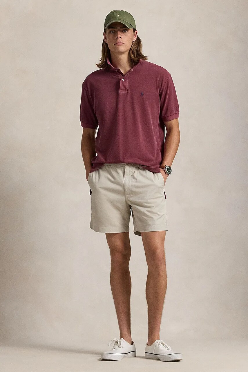 Levně Kraťasy Polo Ralph Lauren pánské, zelená barva, 710644995