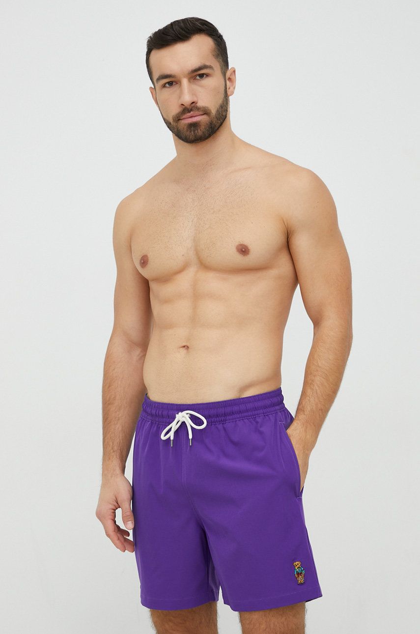 plavkové šortky Polo Ralph Lauren fialová barva - fialová -  Hlavní materiál: 90 % Recyklovaný 