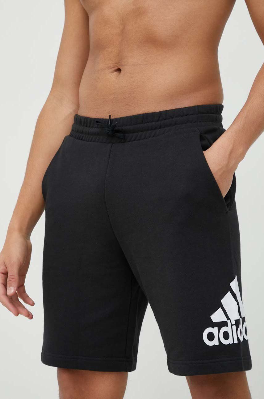 adidas pantaloni scurți din bumbac bărbați, culoarea negru IC9401