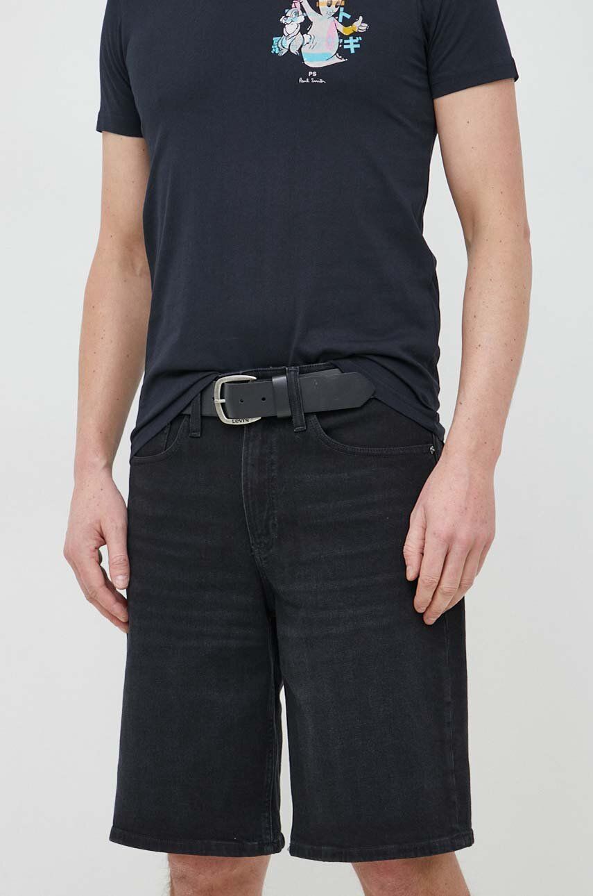 Levně Džínové šortky Calvin Klein pánské, černá barva