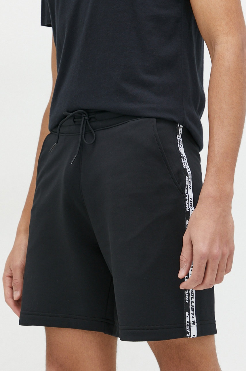 Hollister Co. pantaloni scurti barbati, culoarea negru