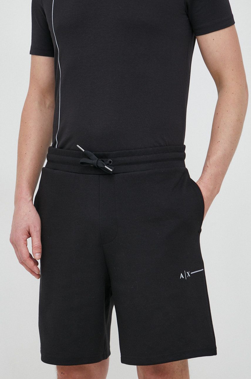 Armani Exchange pantaloni scurti barbati, culoarea negru answear.ro imagine noua