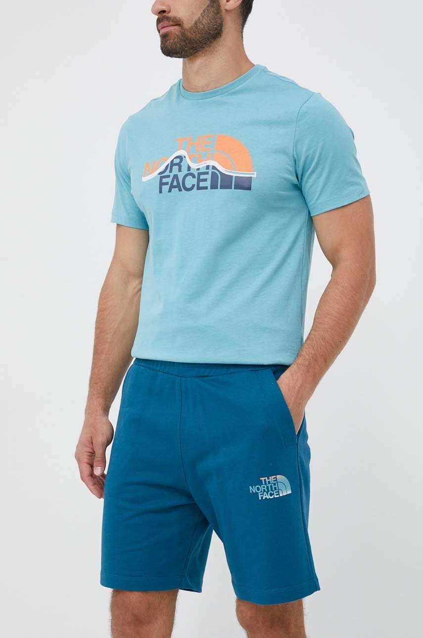 

Хлопковые шорты The North Face цвет бирюзовый