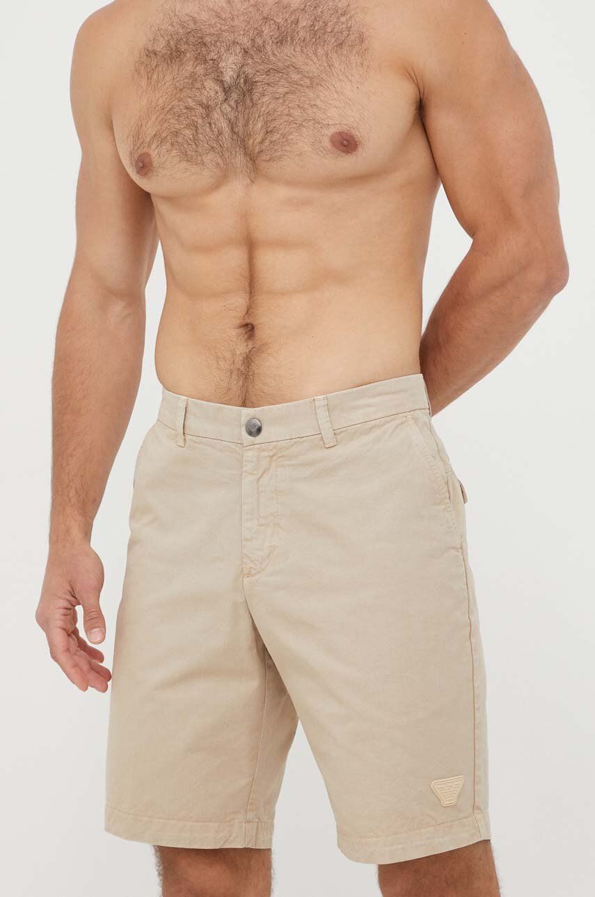 Bavlněné šortky Emporio Armani Underwear béžová barva - béžová -  Hlavní materiál: 100 % Bavlna