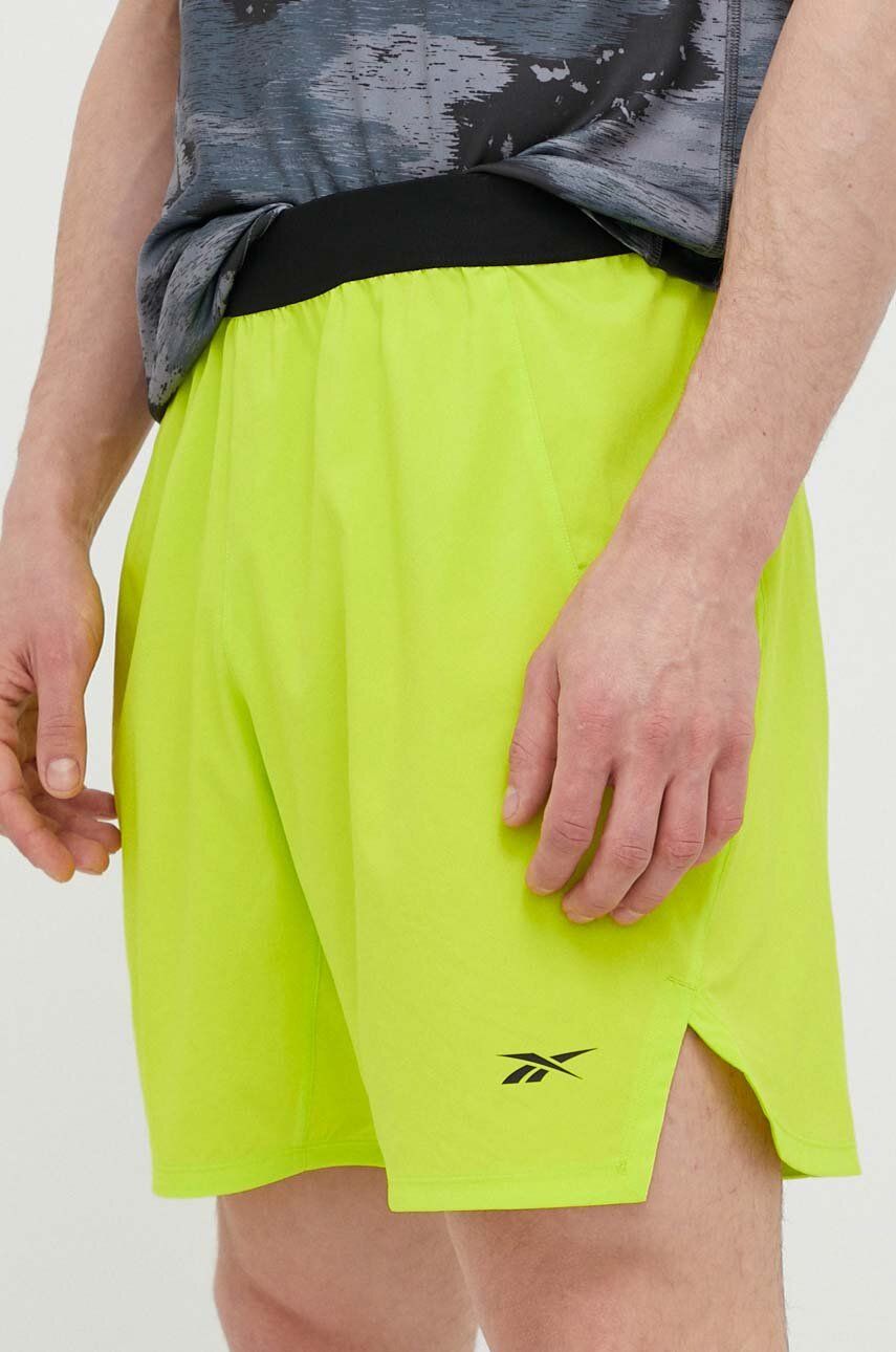 Tréninkové šortky Reebok Speed 3.0 žlutá barva - žlutá -  100 % Recyklovaný polyester