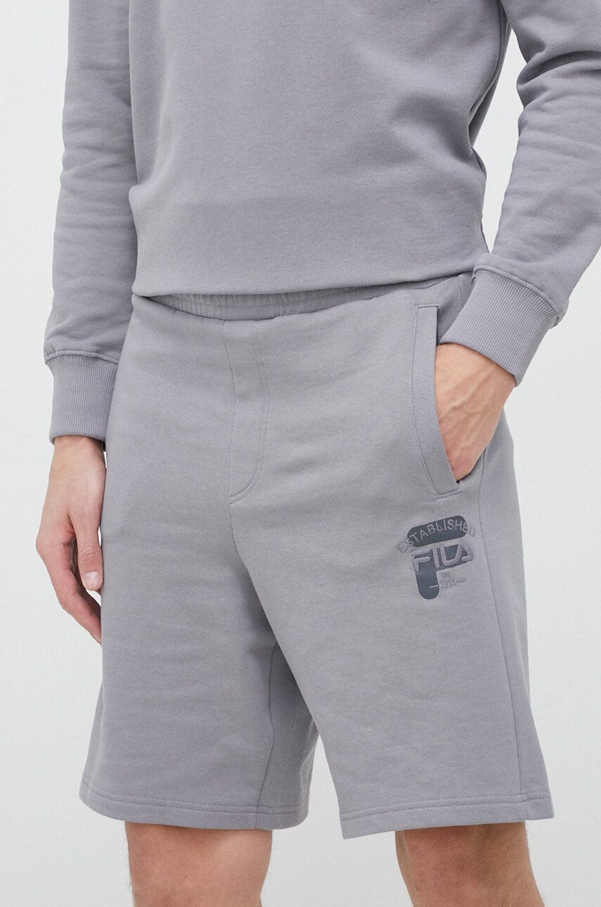 E-shop Bavlněné šortky Fila šedá barva