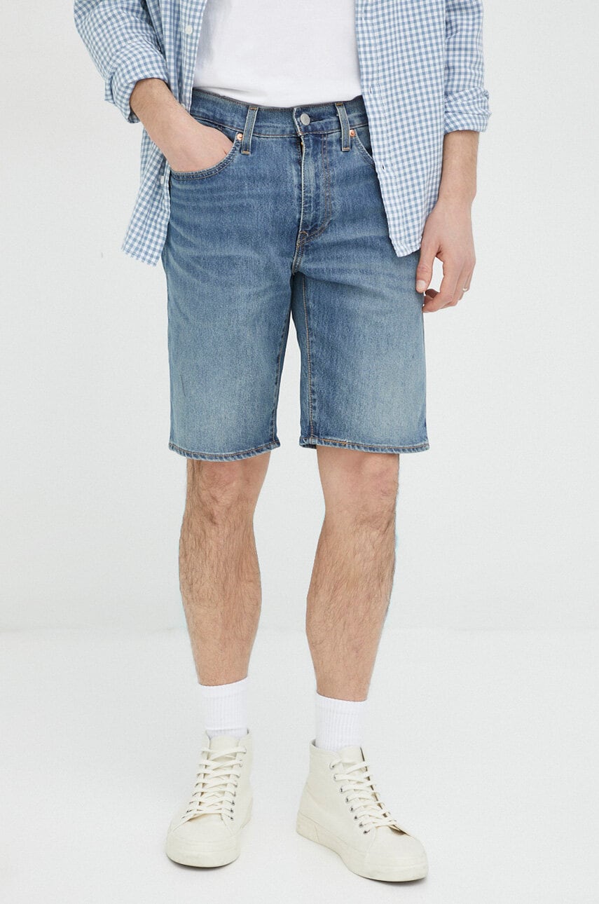 Levi's pantaloni scurti jeans barbati, culoarea albastru marin Levi's pantaloni scurti jeans barbati, culoarea albastru marin