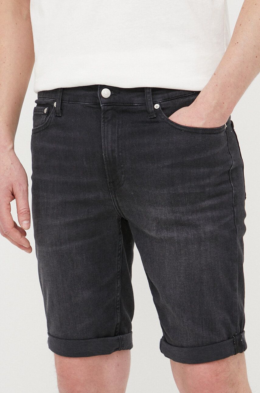Kraťasy Calvin Klein Jeans pánské, černá barva - černá -  89 % Bavlna