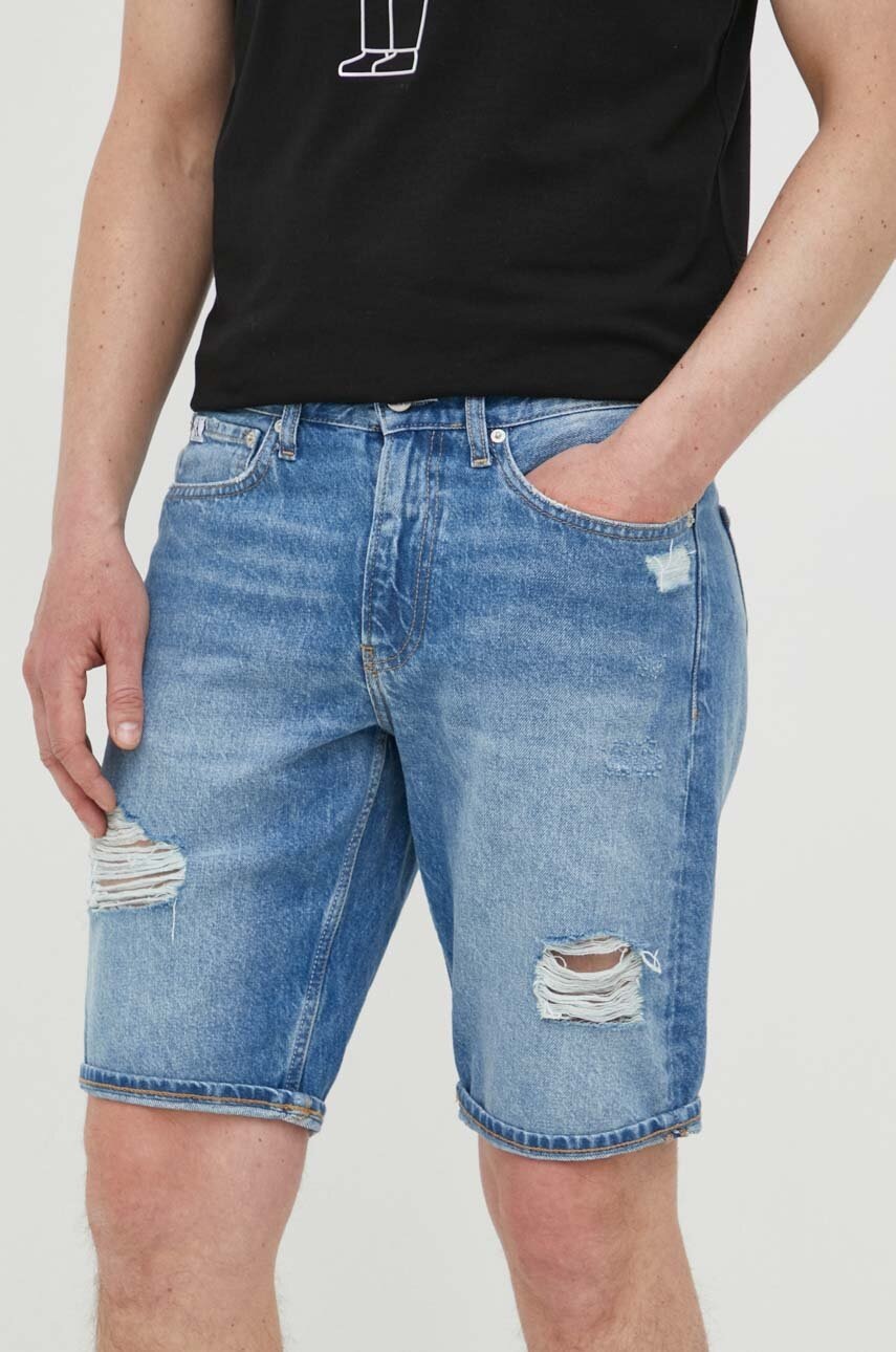 

Дънкови къси панталони Calvin Klein Jeans в синьо, Син