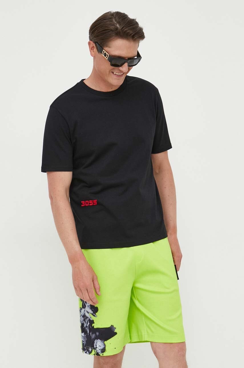 Boss Pantaloni Scurti Din Bumbac Boss Green Culoarea Verde