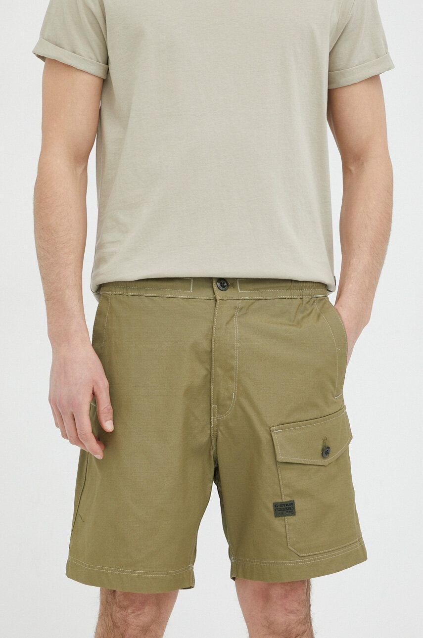 Bavlněné šortky G-Star Raw zelená barva - zelená -  Hlavní materiál: 80 % Bavlna
