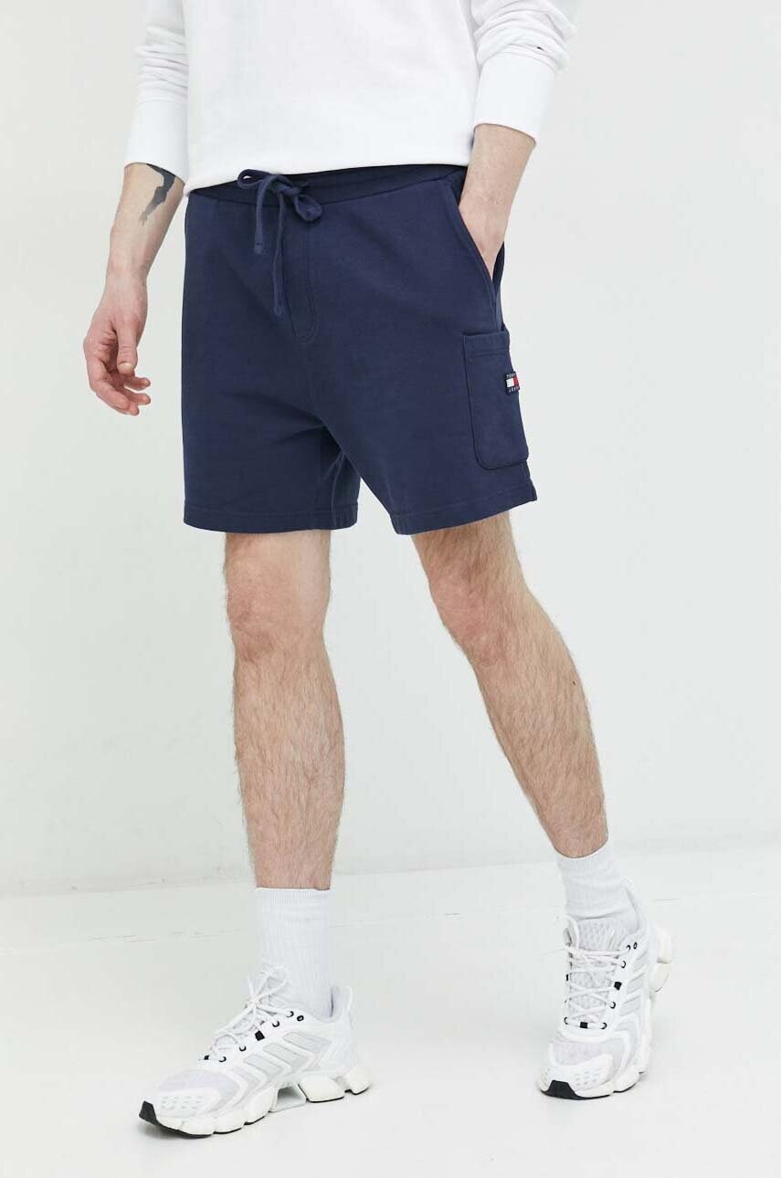 Tommy jeans pantaloni scurti din bumbac culoarea albastru marin