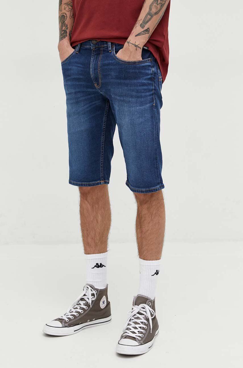 Džínové šortky Tommy Jeans pánské, tmavomodrá barva