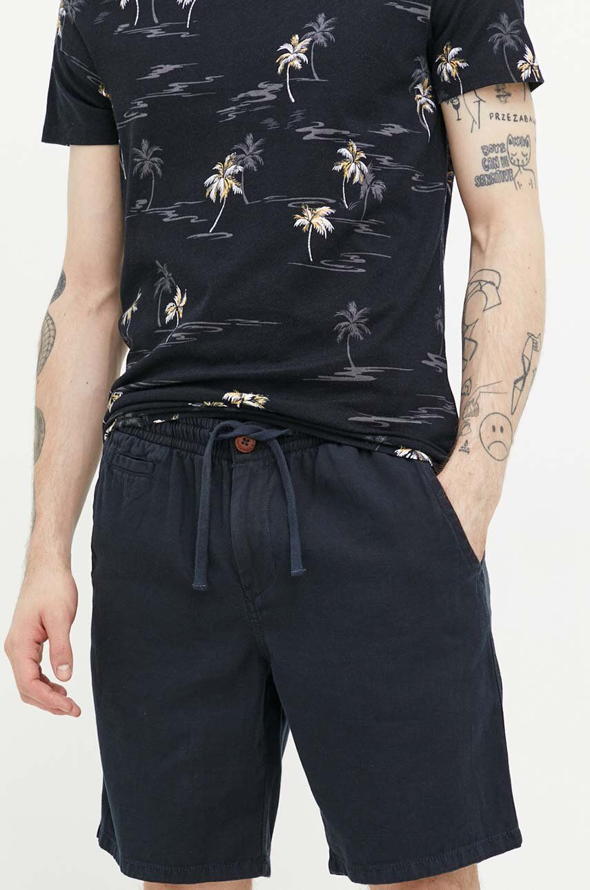 Superdry Pantaloni Scurti Din Amestec De In Culoarea Albastru Marin