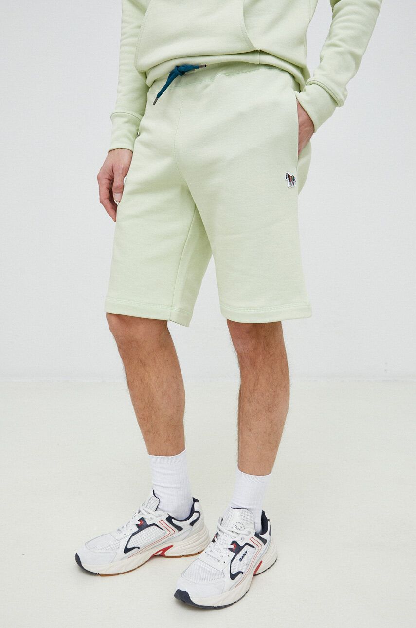 Levně Bavlněné šortky PS Paul Smith zelená barva