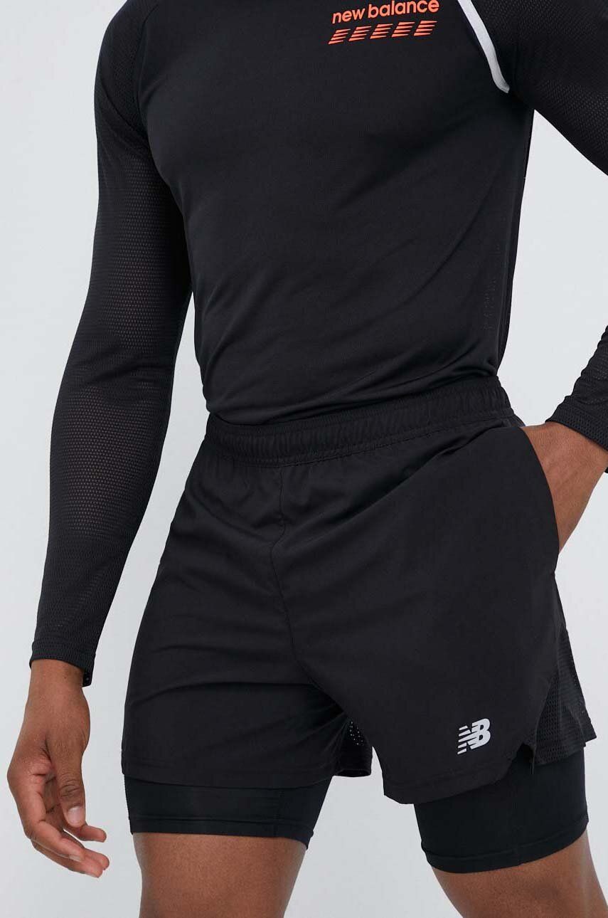 New Balance pantaloni scurți de alergare Accelerate Pacer culoarea negru