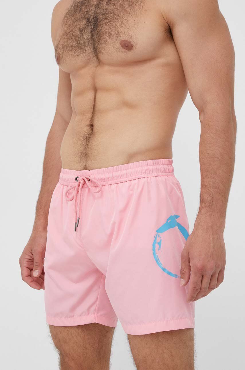 E-shop Plavkové šortky Trussardi růžová barva