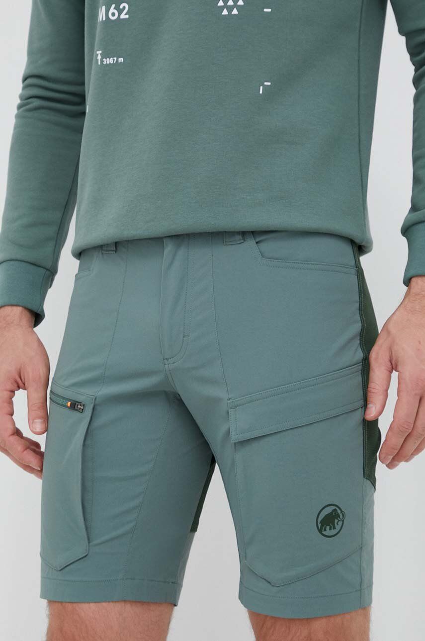 Outdoorové šortky Mammut Zinal Hybrid zelená barva - zelená -  Hlavní materiál: 95 % Recyklovan