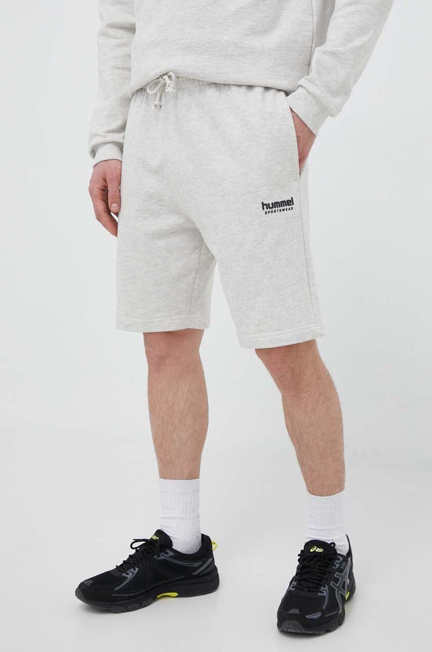 E-shop Kraťasy Hummel hmlLGC GABE SWEATSHORTS pánské, šedá barva, melanžové, 218997