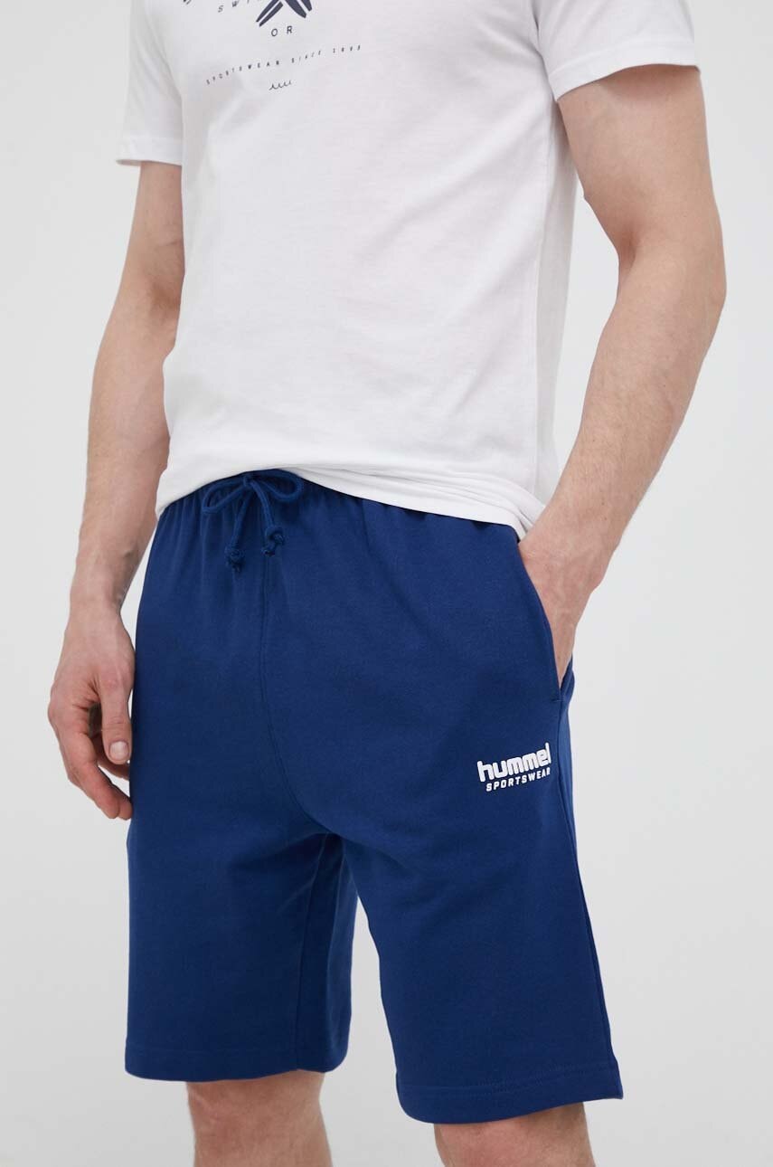 Hummel pantaloni scurti barbati, culoarea albastru marin, melanj