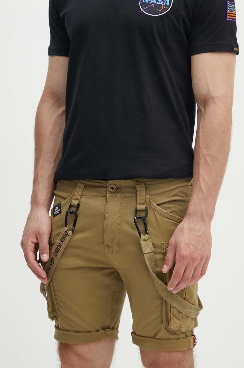 Alpha Industries pantaloni scurti barbati, culoarea verde