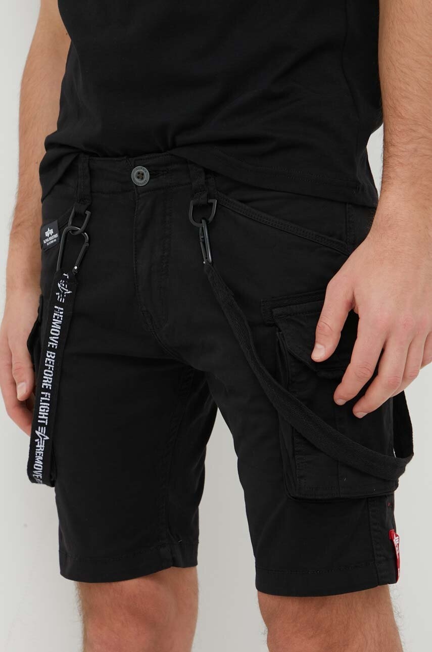 Alpha Industries pantaloni scurți bărbați, culoarea negru 116213.03-Black