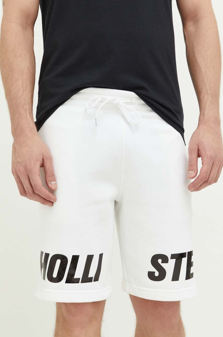 Hollister Co. pantaloni scurti barbati, culoarea alb