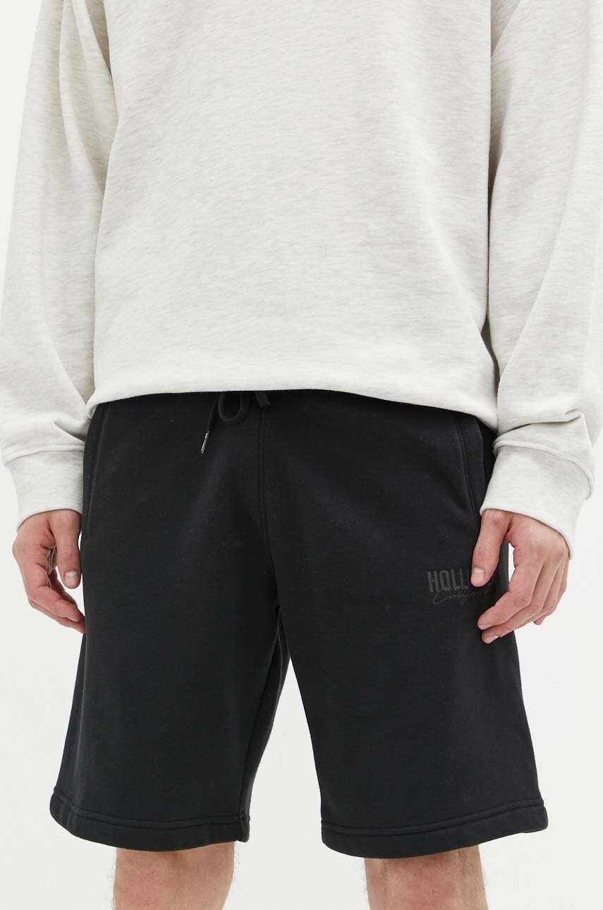 Hollister Co. pantaloni scurti barbati, culoarea negru