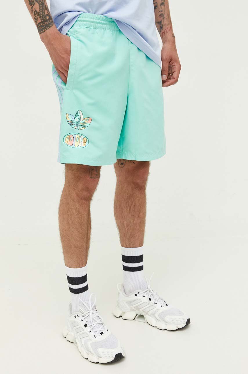 Adidas Originals Pantaloni Scurti Poly Barbati, Culoarea Verde