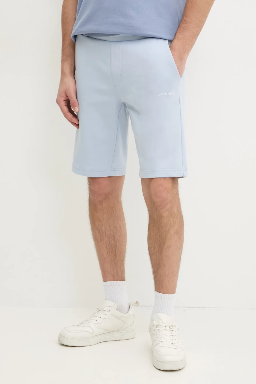 Levně Kraťasy Calvin Klein pánské, modrá barva, K10K111208