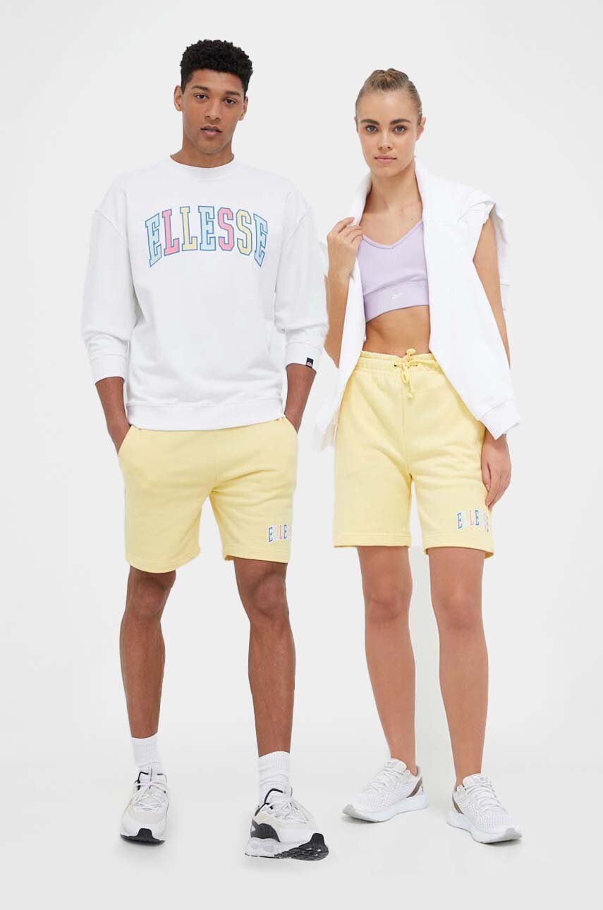 Ellesse Pantaloni Scurti Culoarea Galben, Cu Imprimeu